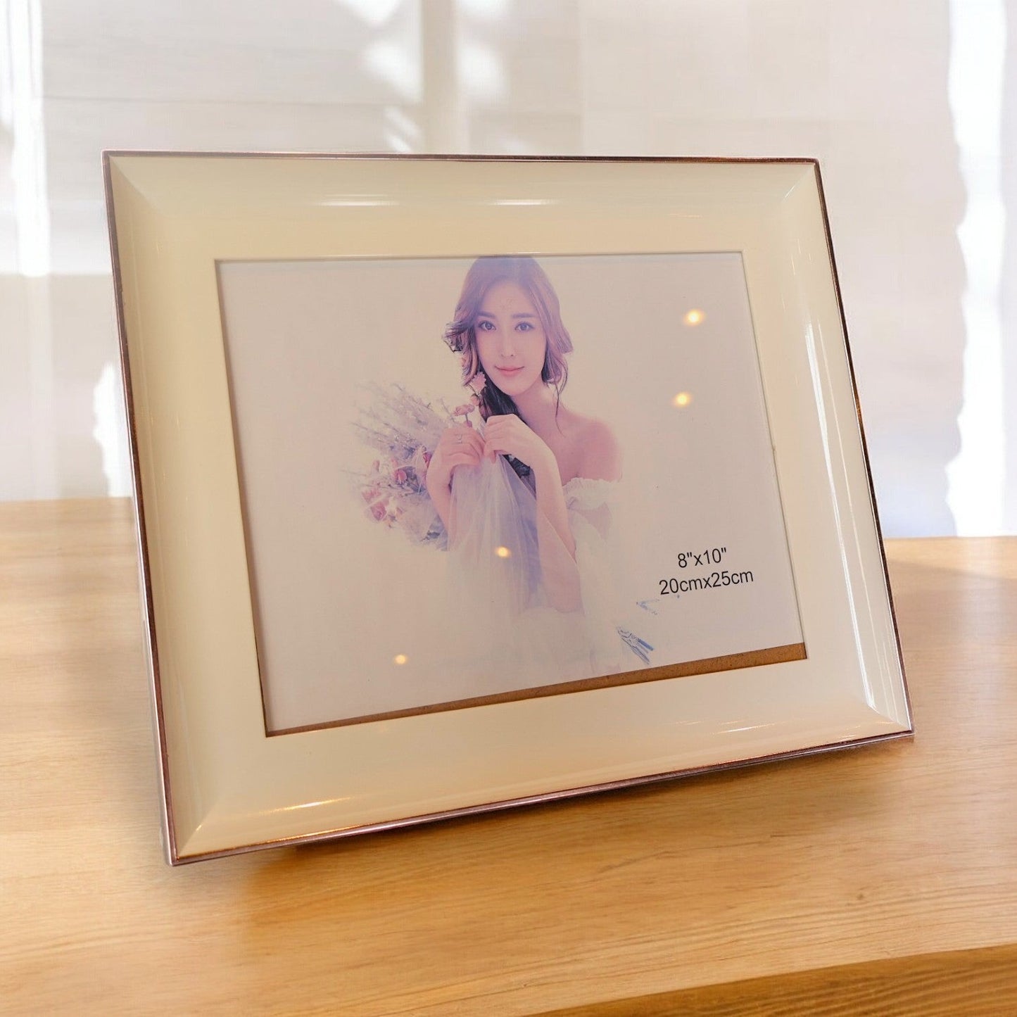 PORTARETRATO BLANCO FILO ROSE GOLD GRANDE