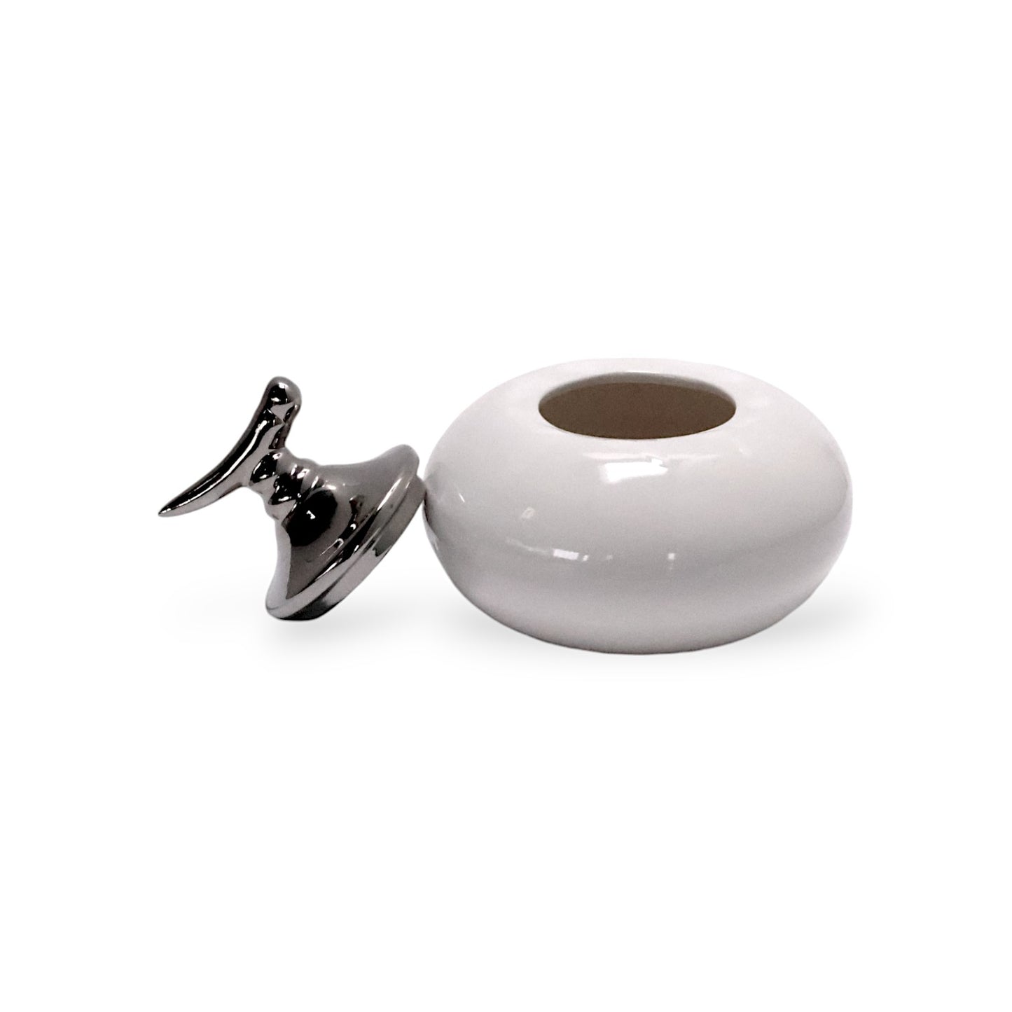 JARRONES DECORATIVOS CUELLO PLATA 3PCS