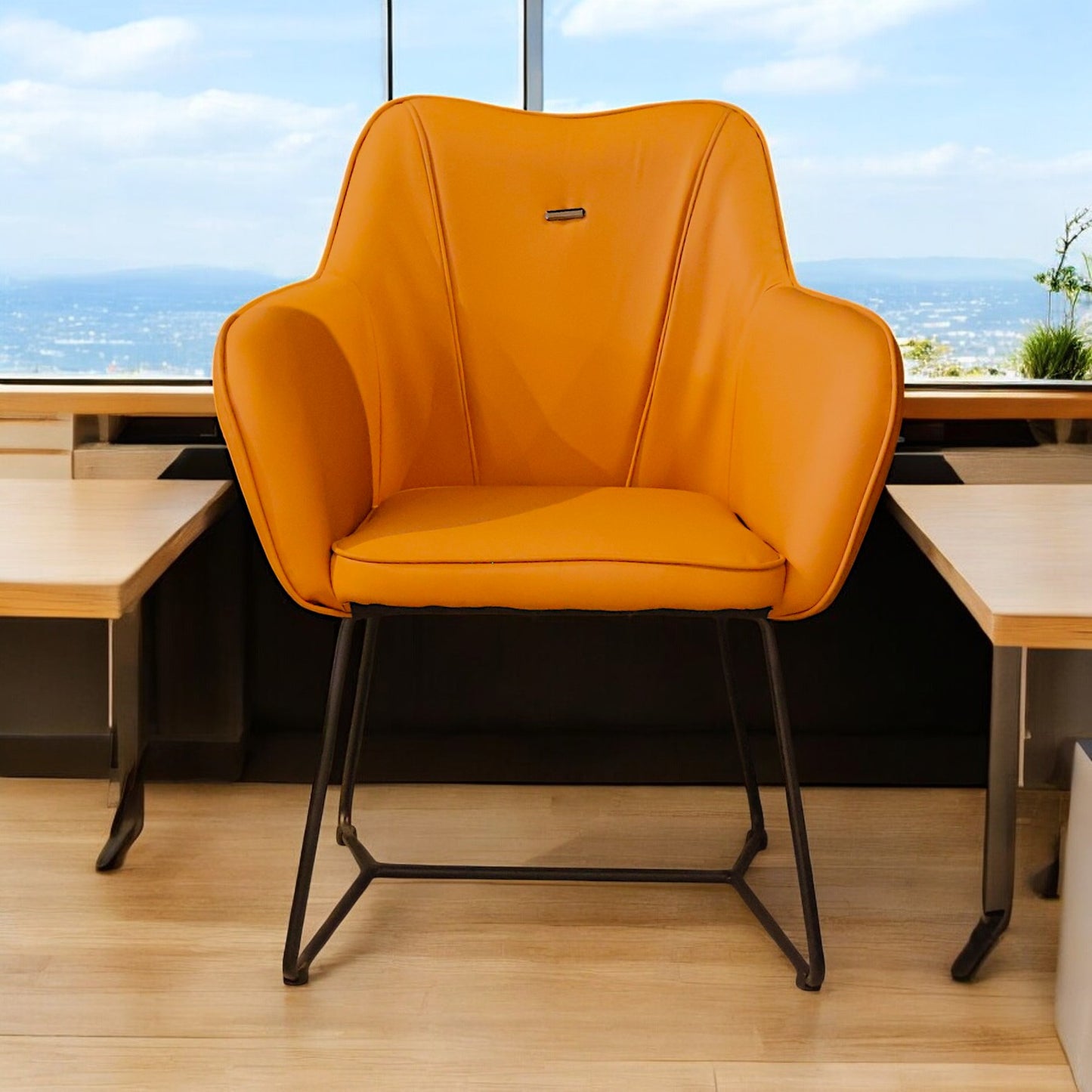 SILLON DE PIEL SINTETICA NARANJA