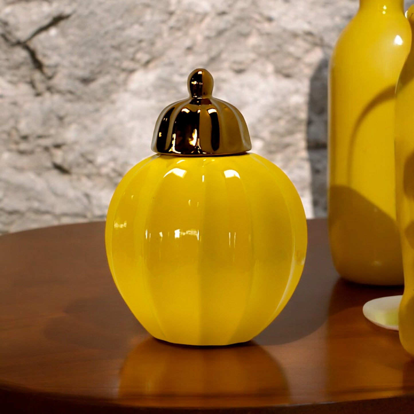 JARRON DECORATIVO AMARILLO 2PCS