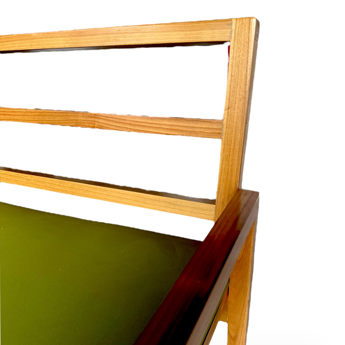 SILLA EN MADERA DE TEKA TAPIZ VERDE