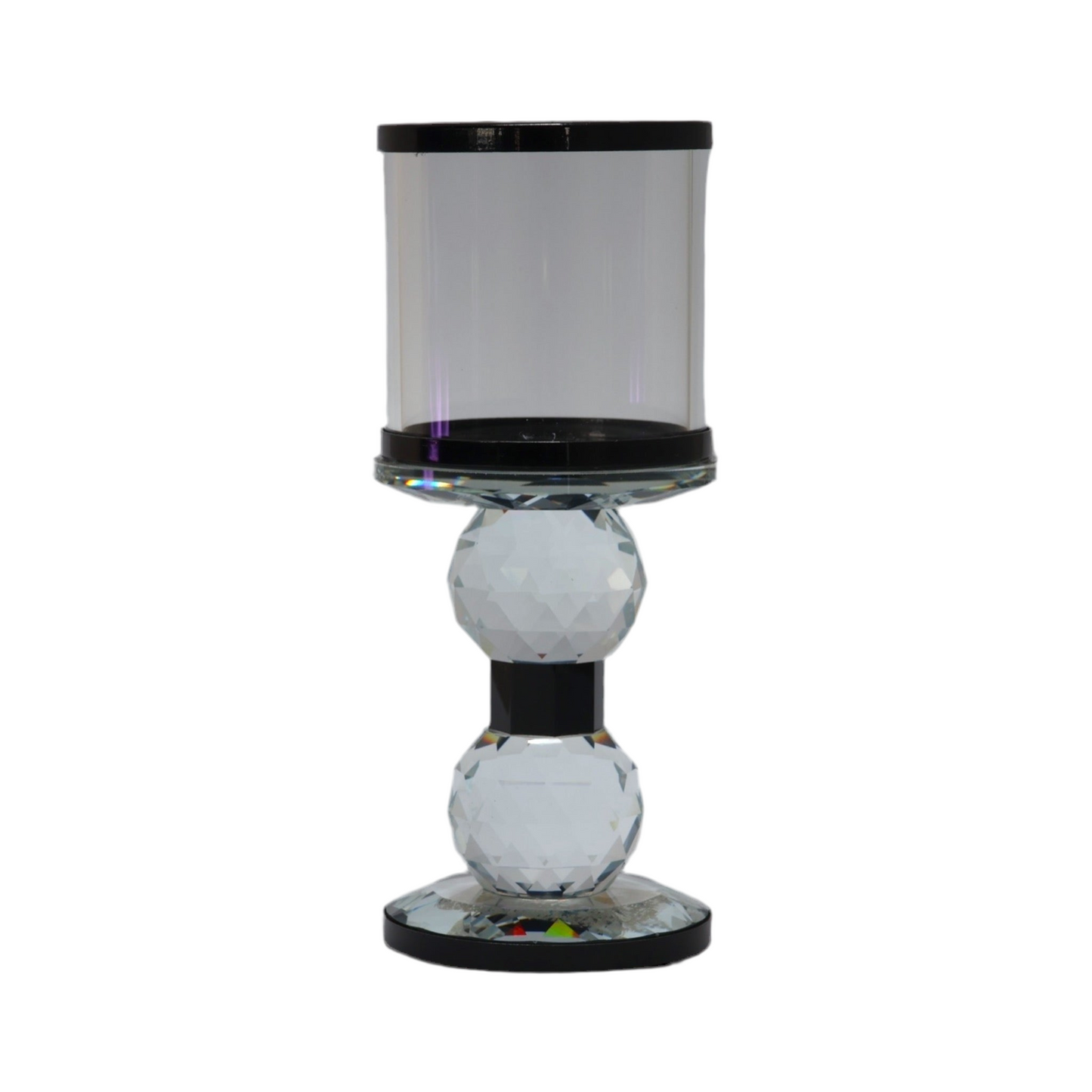 CANDELABRO DE CRISTAL COPA FILO CROMADO XY16-1