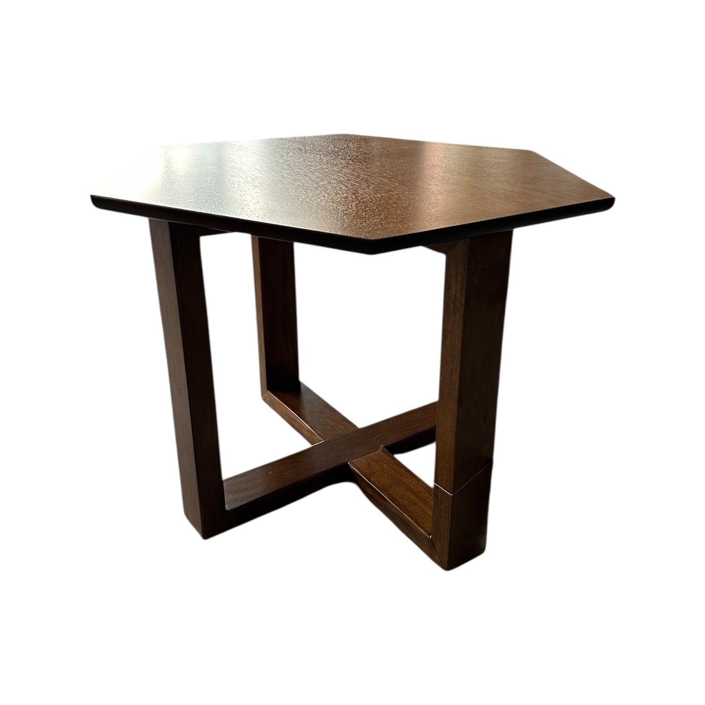 MESA HEXAGONO MOLDURA NOGAL CLASICO (PIEZA) MEDIANA