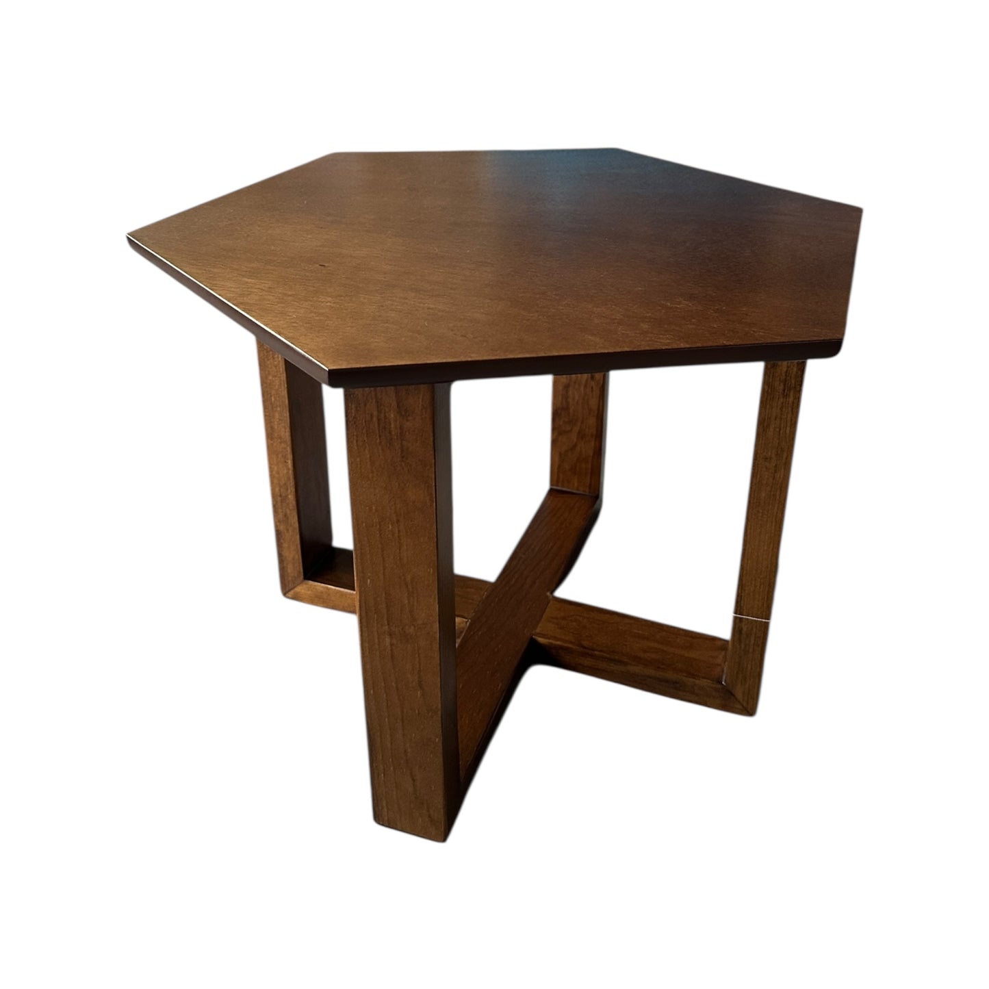 MESA HEXAGONO MOLDURA NOGAL CLASICO (PIEZA) MEDIANA