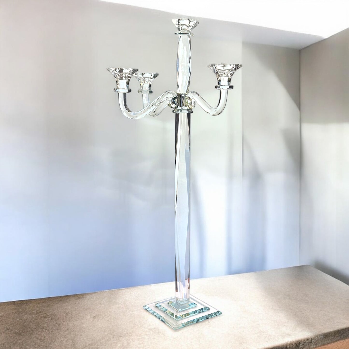 CANDELABRO DE CRISTAL DIAMANTE 5 BRAZOS XY51