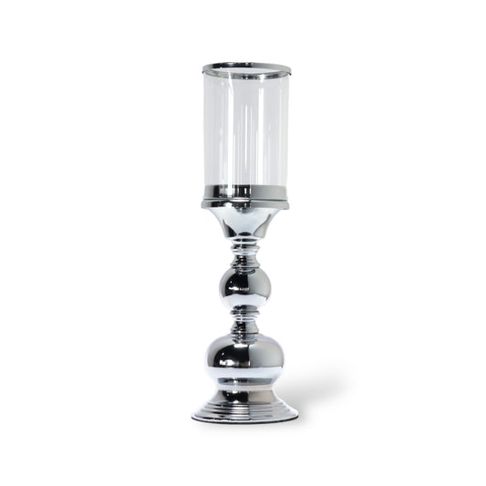 CANDELABROS PIE CROMADO Y VIDRIO 1045-1