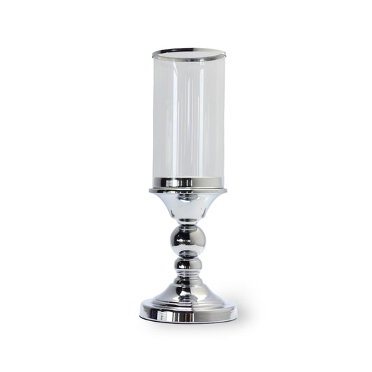 CANDELABROS PIE CROMADO Y VIDRIO 1078-2