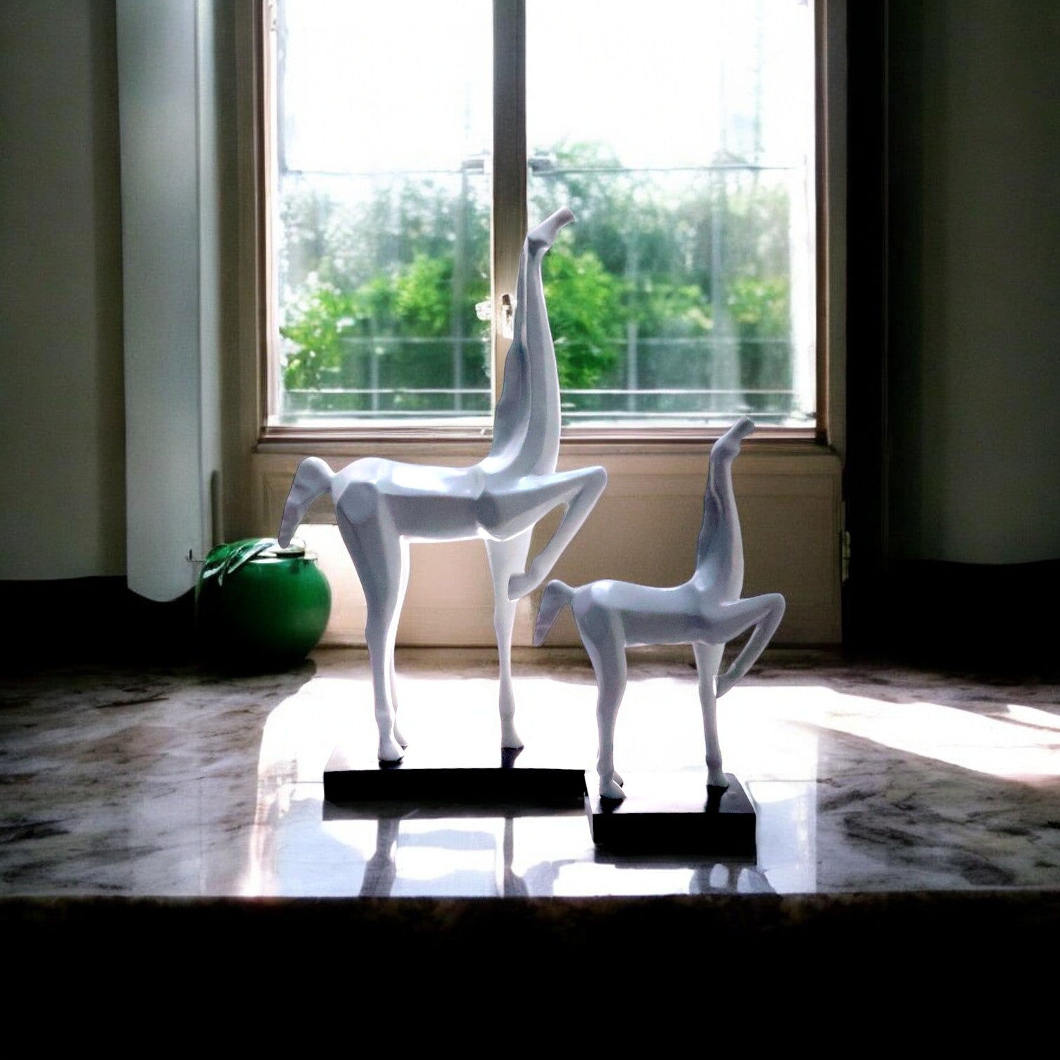 FIGURA DECORATIVA CABALLO BLANCO 2PCS