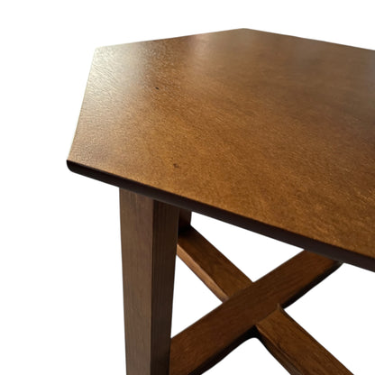 MESA HEXAGONO MOLDURA NOGAL CLASICO (PIEZA) MEDIANA