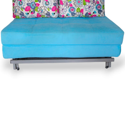 SOFA CAMA ALEJANDRITA COLOR FUCSIA AZUL CIELO