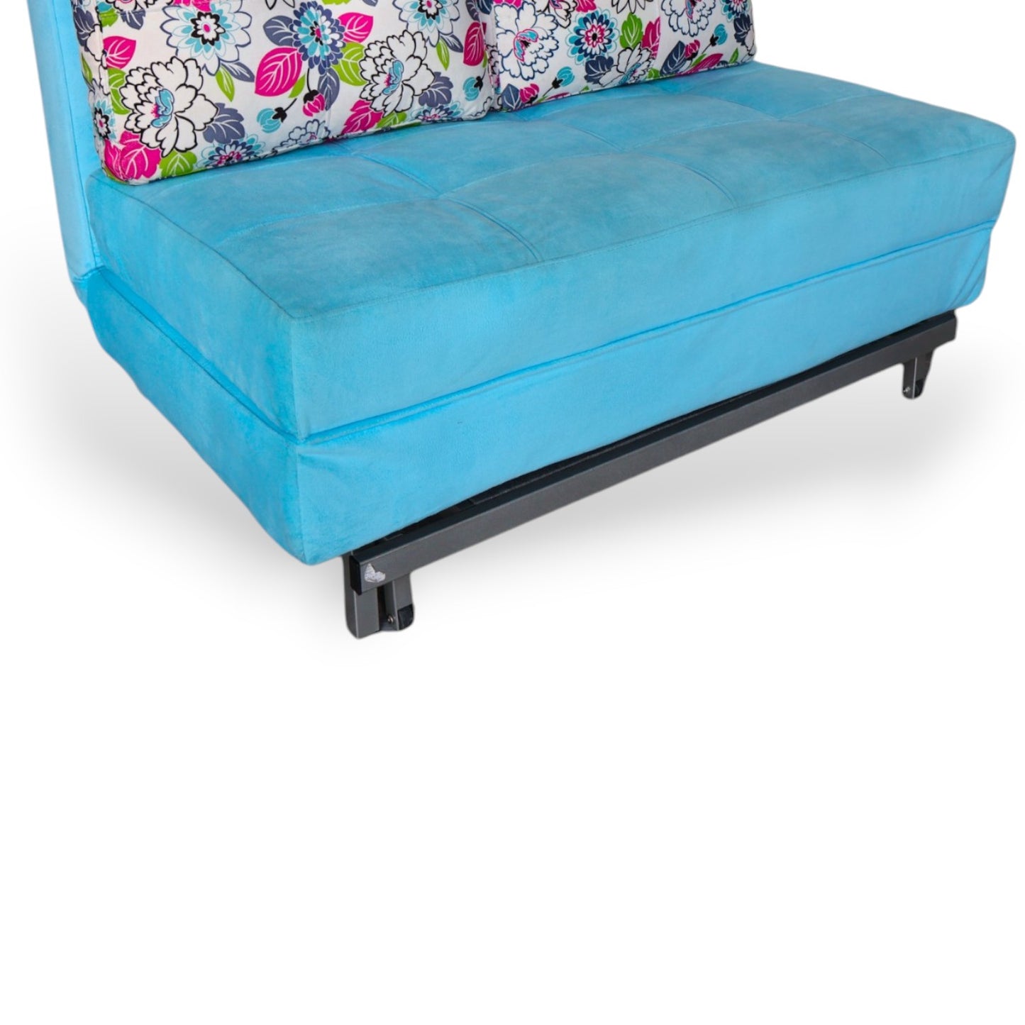 SOFA CAMA ALEJANDRITA COLOR FUCSIA AZUL CIELO