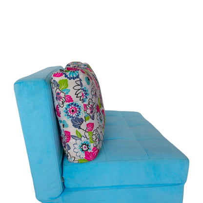 SOFA CAMA ALEJANDRITA COLOR FUCSIA AZUL CIELO