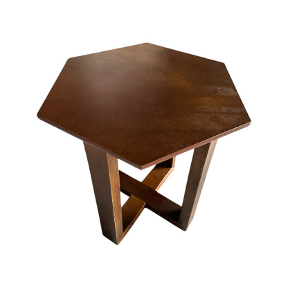MESA HEXAGONO MOLDURA NOGAL CLASICO (PIEZA) CHICA