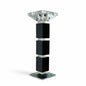 CANDELABRO DE CRISTAL PORTA VELA PIE NEGRO XY08-3
