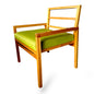 SILLA EN MADERA DE TEKA TAPIZ VERDE
