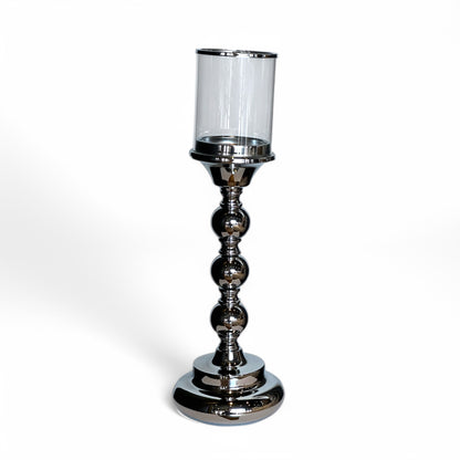 CANDELABROS PIE CROMADO Y VIDRIO 1080-3