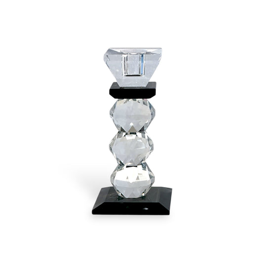 CANDELABRO DE CRISTAL PORTA VELA FILO NEGRO XY13-2