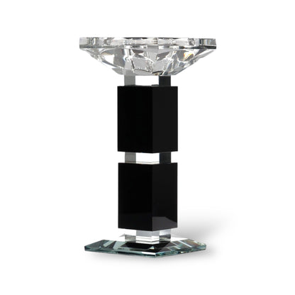 CANDELABRO DE CRISTAL PORTA VELA PIE NEGRO XY08-2