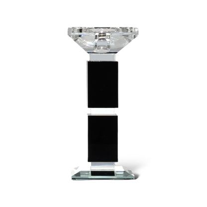 CANDELABRO DE CRISTAL PORTA VELA PIE NEGRO XY08-2