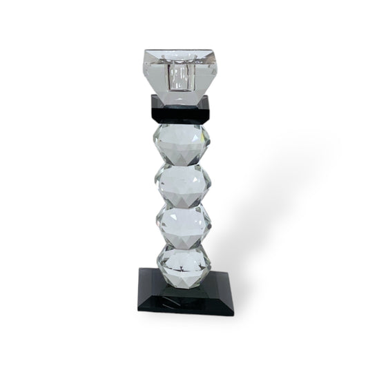 CANDELABRO DE CRISTAL PORTA VELA FILO NEGRO XY13-3