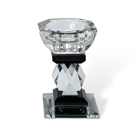 CANDELABRO DE CRISTAL PORTA VELA FILO NEGRO XY17-1