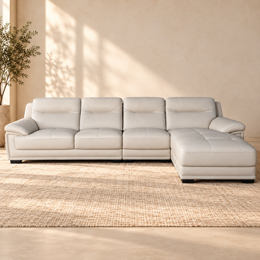 Sala L Canada de Piel Color Beige
